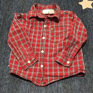 Koala Kids Red and Black Plaid Button-Down Shirt